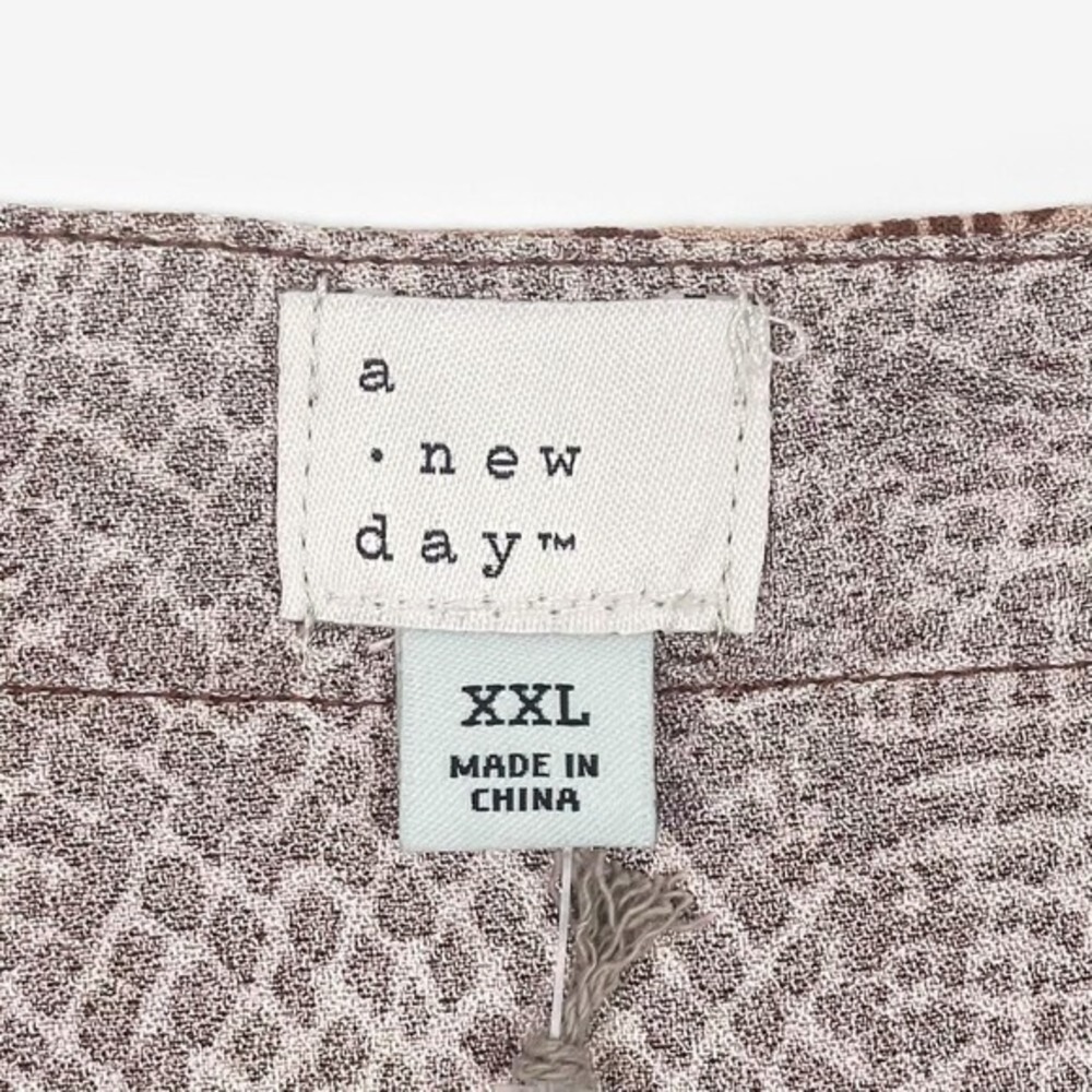A New Day Animal Print Cami Size XXL Brown Plus Size Casual Earth Girl Summer - Picture 10 of 11